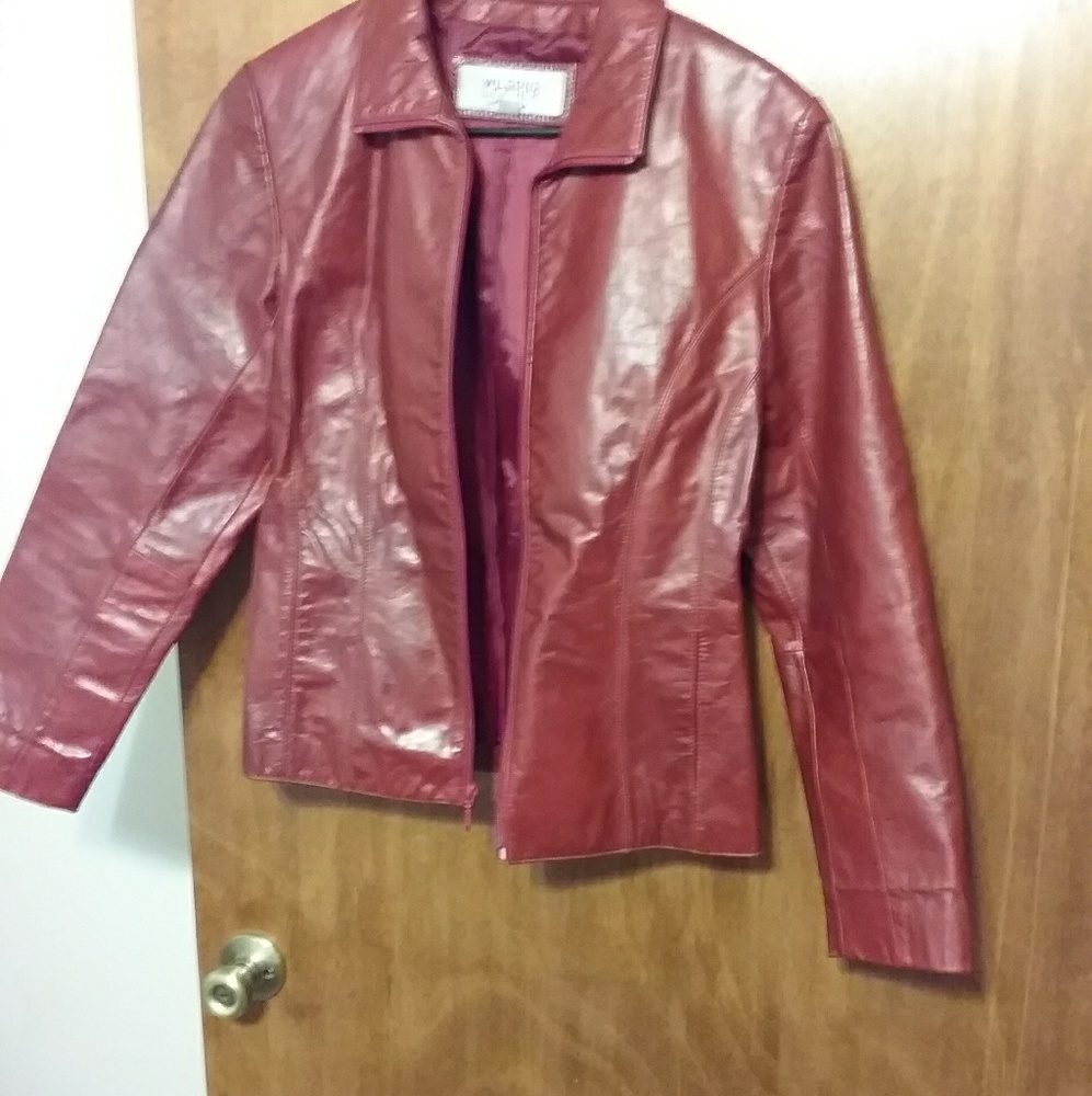 Wilson red leather jacket